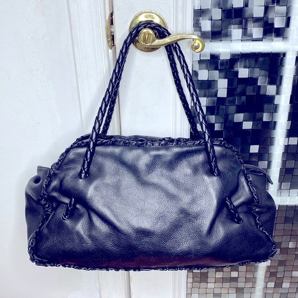 Furla Handbags - 💕 Furla black Italian leather large braided satchel bag 💕